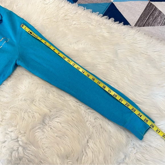 Victoria’s Secret PINK Hooded Sweatshirt Holographic Pink graphic Medium FLAWS - Picture 8 of 14